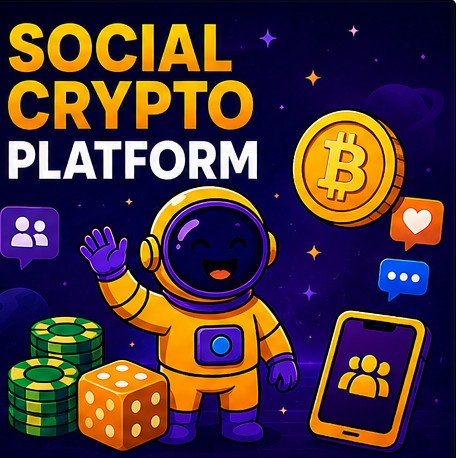 Social Crypto Gaming Illustration